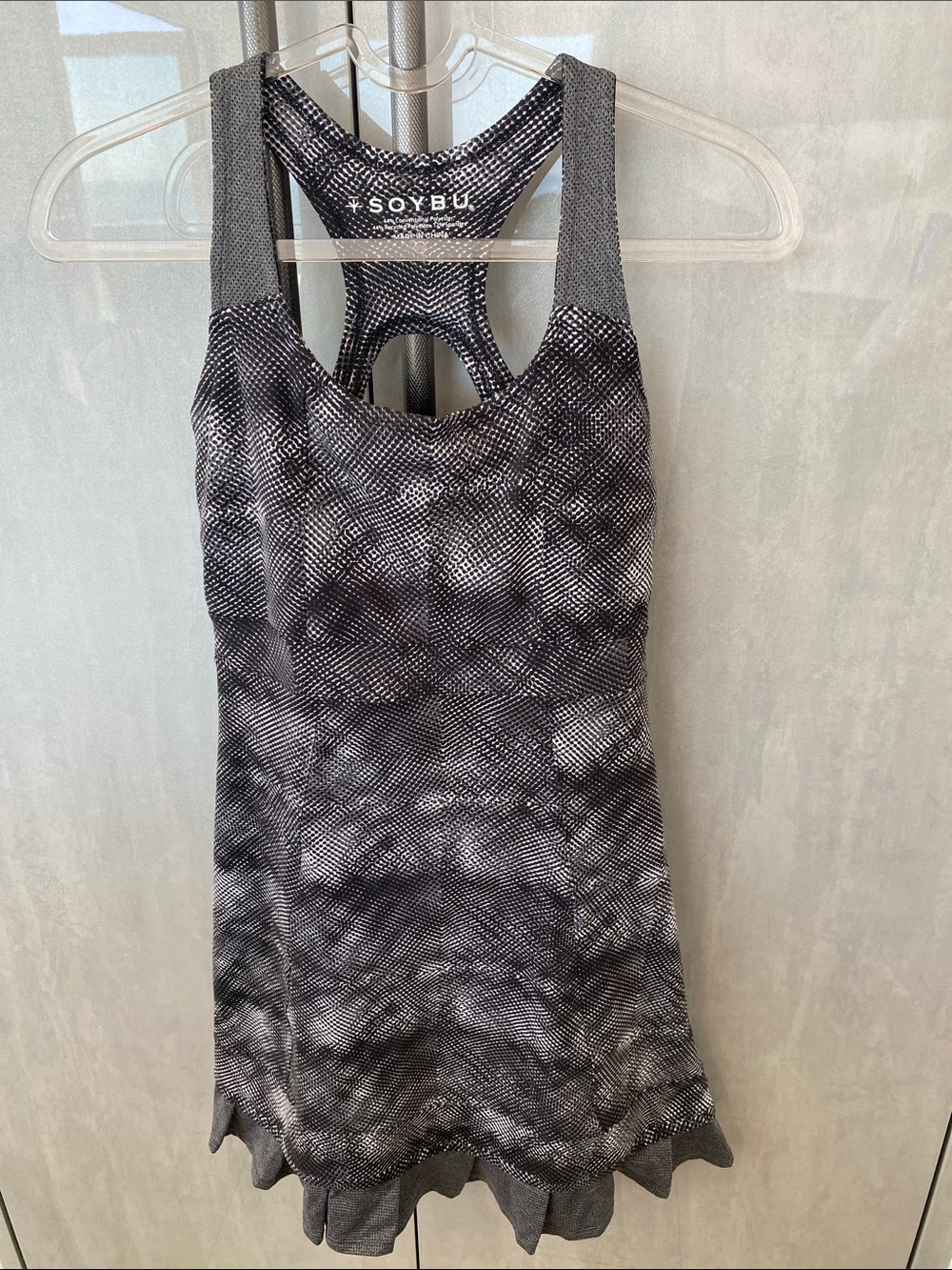 Soybu Black & Gray Textured Racerback athletic dress
